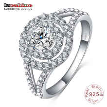 925 Stering Silver Circle Diamond Wedding Jewelry Ring (SRI0010-B)